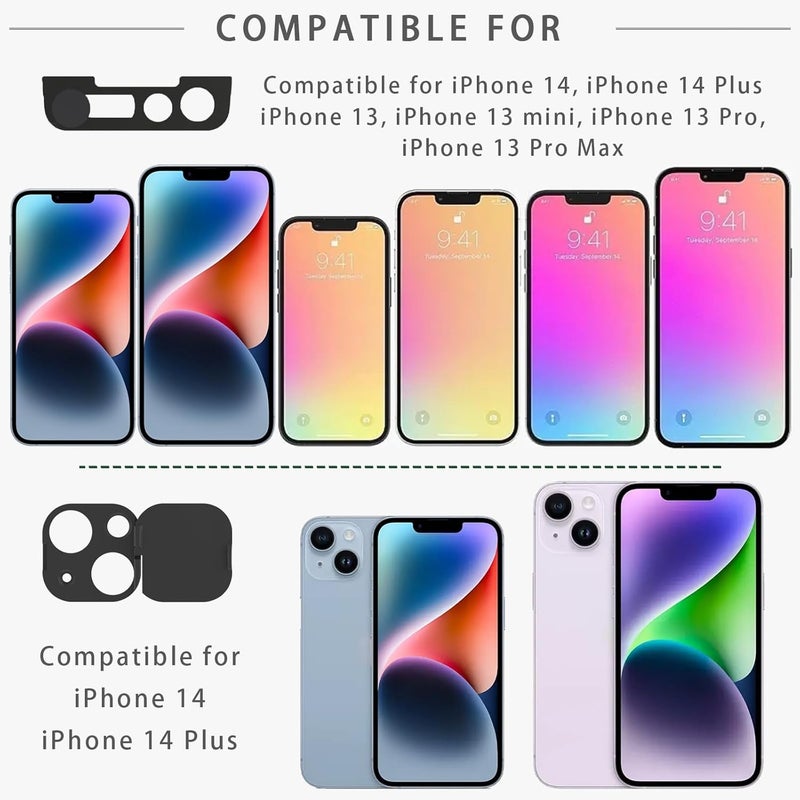 EYSOFT Privacy Cover Compatible for iPhone 14 /iPhone 14 Plus Front Camera Cover,Protect Privacy and Security But Not Affect Facial Recognition（2Pack） - Image 5